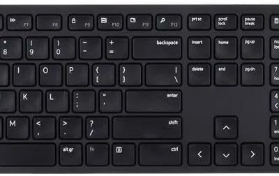 Wireless Keyboard with 12 Programmable Keys and 3 Button Optical Mouse Combo - Black
