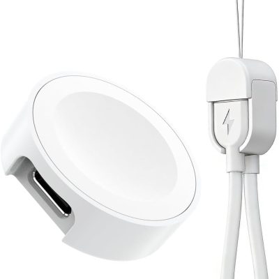 Charger for Apple Watch USB C, 5W Magnetic Wireless Fast Charging iWatch Charger Type C Travel Keychain for iWatch Series Ultra 3/11/10/9/8/7/6/SE3/SE2/5/4/3/2 Portable White with USB C Cable