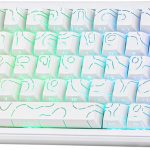 Wired Gaming Keyboard with Hall Effect Switch, 8K Polling Rate, Magnetic Switch Technology, Hot-Swappable, RGB Backlight (White Contour Line)
